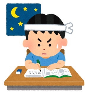 受験まで残り1ヶ月を控え、勉強に励む男の子