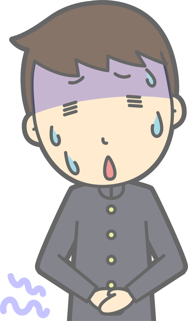 お腹がいたい男子学生