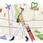 旅行を楽しむ女性